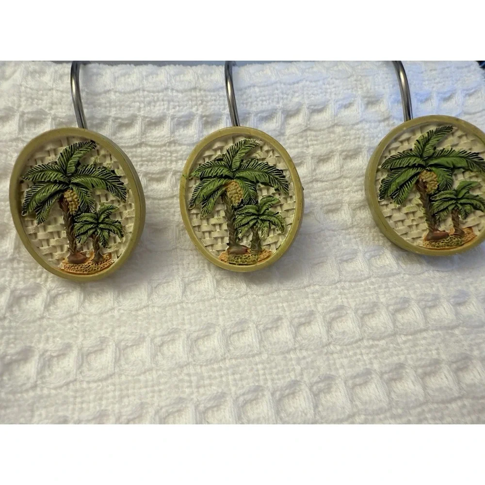 Vintage Bed Bath & Beyond Avanti Linens‎ Colony Palm Collection 12 Shower Hooks